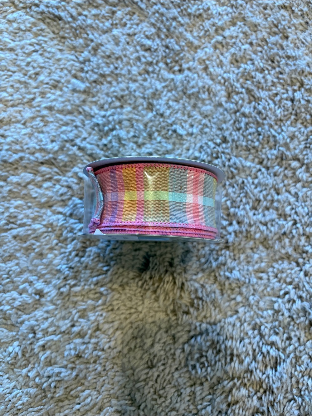 Pastel Plaid Ribbon - Pink Multicolor Decorative Wired Ribbon